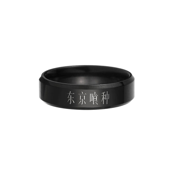 Wholesale Twodimensional Stainless Steel Ring With Letters Numbers Text Pattern And Polishing Treatment