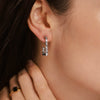 Wholesale U Shaped Bamboo Rectangular Earrings Stainless Steel 18K Gold Plated Geometric Style