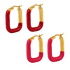 Wholesale U Shaped Oil Drop Stainless Steel Gold Plated Ear Jewelry For Women With Electroplating Treatment
