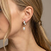 Wholesale Unique Motherofpearl Pearl Butterfly Earrings For Women Electroplated Stainless Steel Geometric Design
