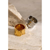 Wholesale Unique Niche Design Hammer Pattern Asymmetric Opening Stainless Steel Ring With 18K Gold Electroplating For Unisex