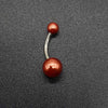 Wholesale Unisex Acrylic Navel Ring Jewelry Stainless Steel Candy Color Round Style