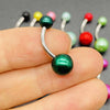 Wholesale Unisex Acrylic Navel Ring Jewelry Stainless Steel Candy Color Round Style