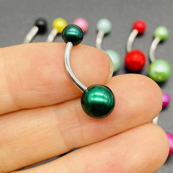 Wholesale Unisex Acrylic Navel Ring Jewelry Stainless Steel Candy Color Round Style