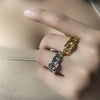 Wholesale Unisex Adjustable Open Ring S925 Sterling Silver Geometric Style Electroplated