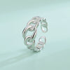 Wholesale Unisex Adjustable Open Ring S925 Sterling Silver Geometric Style Electroplated
