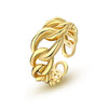 Wholesale Unisex Adjustable Open Ring S925 Sterling Silver Geometric Style Electroplated