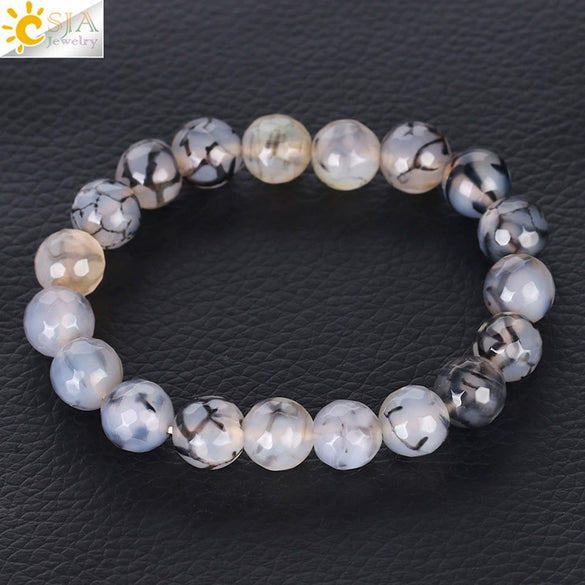 Wholesale Unisex Agate Bracelet With Dyed Natural Stone Beads And Polishing Treatment