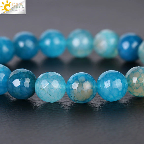 Wholesale Unisex Agate Bracelet With Dyed Natural Stone Beads And Polishing Treatment