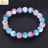 Wholesale Unisex Agate Bracelet With Dyed Natural Stone Beads And Polishing Treatment