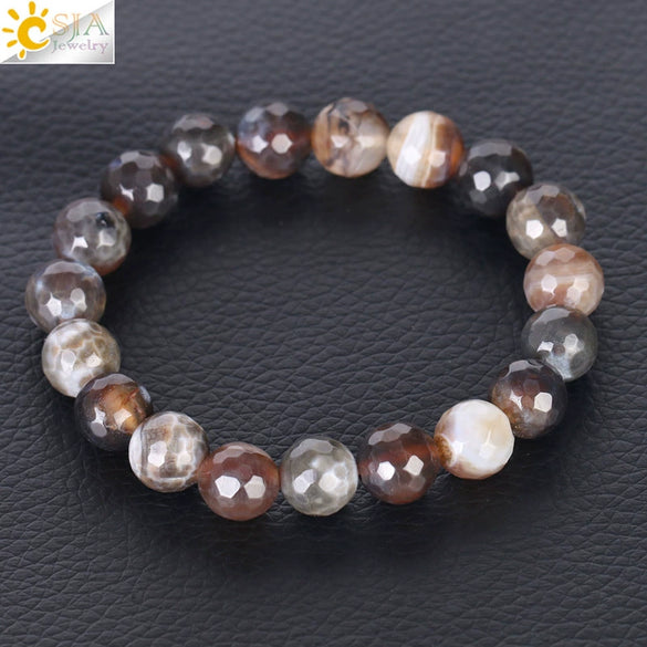 Wholesale Unisex Agate Bracelet With Dyed Natural Stone Beads And Polishing Treatment