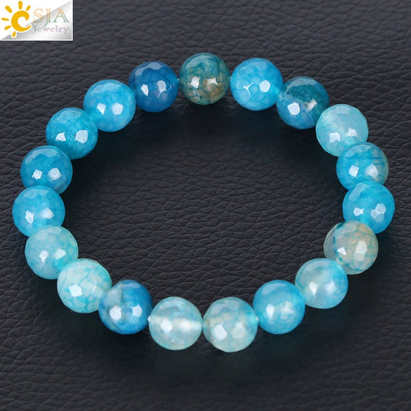 Wholesale Unisex Agate Bracelet With Dyed Natural Stone Beads And Polishing Treatment