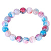 Wholesale Unisex Agate Bracelet With Dyed Natural Stone Beads And Polishing Treatment