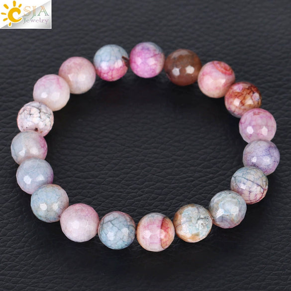 Wholesale Unisex Agate Bracelet With Dyed Natural Stone Beads And Polishing Treatment