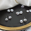 Wholesale Unisex Alien Shape Freshwater Keshi Pearl Earrings In Blue Grey Sterling Silver