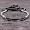 Wholesale Unisex Alloy Geometric Beads Hand Woven Bracelet With Electroplating And Microinlay