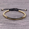 Wholesale Unisex Alloy Geometric Beads Hand Woven Bracelet With Electroplating And Microinlay