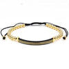 Wholesale Unisex Alloy Geometric Beads Hand Woven Bracelet With Electroplating And Microinlay