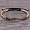 Wholesale Unisex Alloy Geometric Beads Hand Woven Bracelet With Electroplating And Microinlay