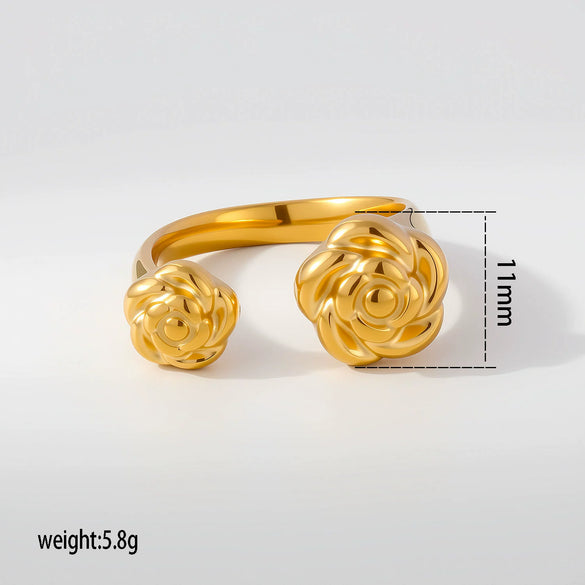 Wholesale Unisex Alloy Geometric Flower Rose Eyes Butterfly Cross Pattern Ring Set With Diamonds 18K Gold Plated Adjustable Open Ring Fashion Accessory