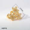 Wholesale Unisex Alloy Geometric Flower Rose Eyes Butterfly Cross Pattern Ring Set With Diamonds 18K Gold Plated Adjustable Open Ring Fashion Accessory