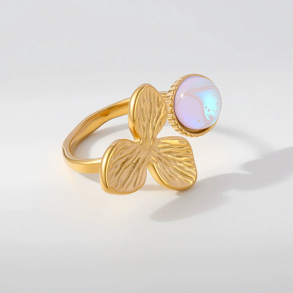 Wholesale Unisex Alloy Geometric Flower Rose Eyes Butterfly Cross Pattern Ring Set With Diamonds 18K Gold Plated Adjustable Open Ring Fashion Accessory