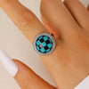 Wholesale Unisex Alloy Literary Style Geometric Pattern Drip Glaze Rings