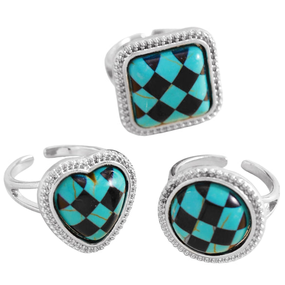 Wholesale Unisex Alloy Literary Style Geometric Pattern Drip Glaze Rings
