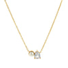 Wholesale Unisex Ancient Geometric Style Electroplated Stainless Steel Water Drop Pearl Zircon Pendant Ochain Necklace