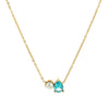 Wholesale Unisex Ancient Geometric Style Electroplated Stainless Steel Water Drop Pearl Zircon Pendant Ochain Necklace