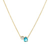 Wholesale Unisex Ancient Geometric Style Electroplated Stainless Steel Water Drop Pearl Zircon Pendant Ochain Necklace