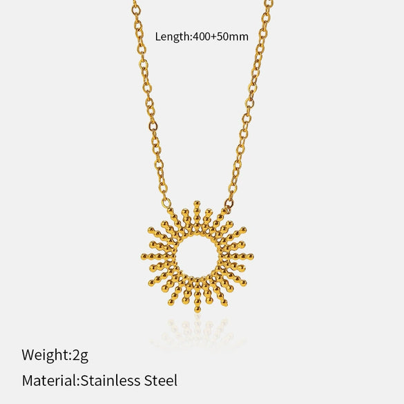 Wholesale Unisex And Women's Fashion Geometric Stainless Steel 14K Electroplated Necklace And Bracelet Jewelry Accessories