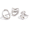 Wholesale Unisex And Women's Geometric Stainless Steel Vacuum Plated Open Rings With Ins Style