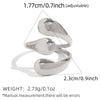 Wholesale Unisex And Women's Geometric Stainless Steel Vacuum Plated Open Rings With Ins Style