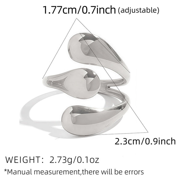 Wholesale Unisex And Women's Geometric Stainless Steel Vacuum Plated Open Rings With Ins Style