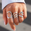 Wholesale Unisex And Women's Geometric Stainless Steel Vacuum Plated Open Rings With Ins Style