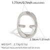 Wholesale Unisex And Women's Geometric Stainless Steel Vacuum Plated Open Rings With Ins Style