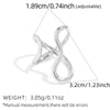 Wholesale Unisex And Women's Geometric Stainless Steel Vacuum Plated Rings With Irregular Line Design