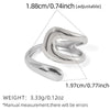 Wholesale Unisex And Women's Geometric Stainless Steel Vacuum Plated Rings With Irregular Line Design