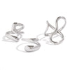 Wholesale Unisex And Women's Geometric Stainless Steel Vacuum Plated Rings With Irregular Line Design