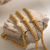 Wholesale Unisex And Women's Vintage Geometric Stainless Steel Gold Bead Bracelet With Electroplating