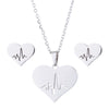 Wholesale Unisex Animal Series Stainless Steel Jewelry Set With Love Water Drops Bell Pattern Electroplated O Chain Necklace And Earrings