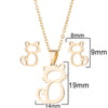 Wholesale Unisex Animal Series Stainless Steel Jewelry Set With Love Water Drops Bell Pattern Electroplated O Chain Necklace And Earrings
