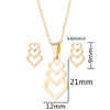 Wholesale Unisex Animal Series Stainless Steel Jewelry Set With Love Water Drops Bell Pattern Electroplated O Chain Necklace And Earrings