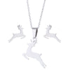 Wholesale Unisex Animal Series Stainless Steel Jewelry Set With Love Water Drops Bell Pattern Electroplated O Chain Necklace And Earrings