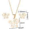 Wholesale Unisex Animal Series Stainless Steel Jewelry Set With Love Water Drops Bell Pattern Electroplated O Chain Necklace And Earrings
