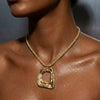 Wholesale Unisex Casual Geometric Alloy Electroplated Hollow Irregular Square Pendant Necklace With Rope Chain
