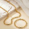 Wholesale Unisex Casual Geometric Stainless Steel Oshaped Chain Necklace With Real Gold Plating
