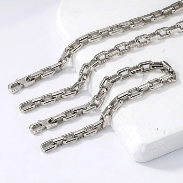 Wholesale Unisex Casual Geometric Stainless Steel Oshaped Chain Necklace With Real Gold Plating
