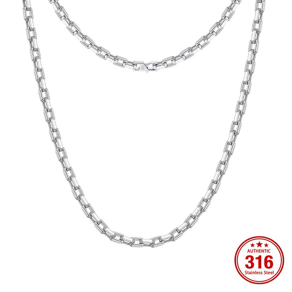 Wholesale Unisex Casual Geometric Stainless Steel Oshaped Chain Necklace With Real Gold Plating